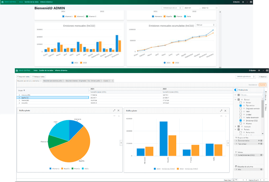 Captura del software Descarboniza de Azigrene